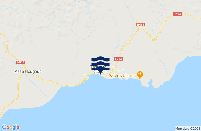 Karte der Gezeiten Tadjourah, Djibouti
