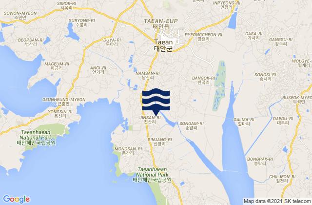 Karte der Gezeiten Taean-gun, South Korea