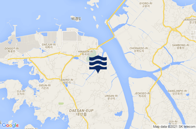 Karte der Gezeiten Taesal-li, South Korea
