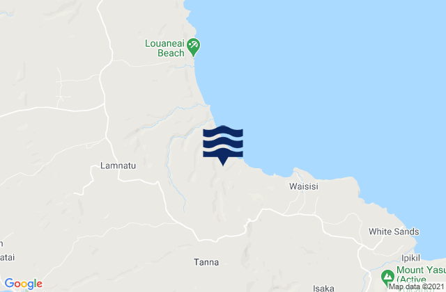 Karte der Gezeiten Tafea Province, Vanuatu