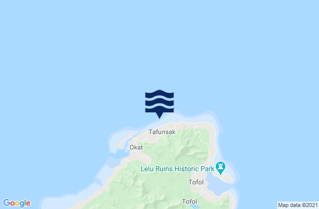 Karte der Gezeiten Tafunsak, Micronesia