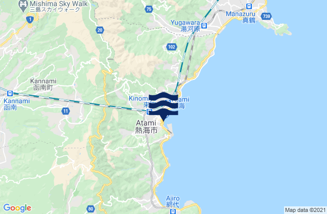 Karte der Gezeiten Tagata-gun, Japan