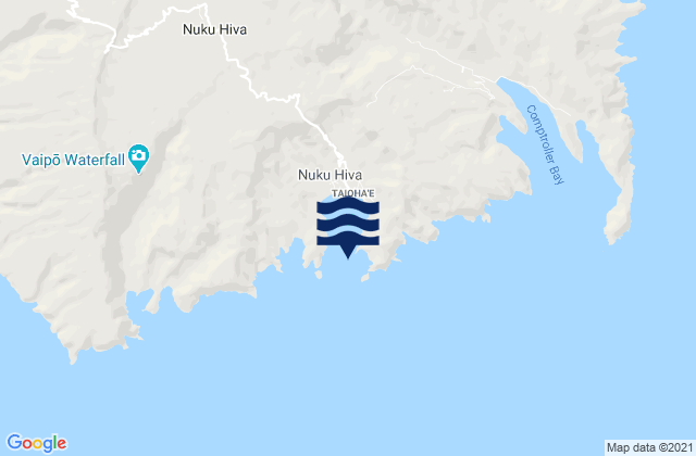 Karte der Gezeiten Taio Hae Bay Nuku Hiva Island, French Polynesia