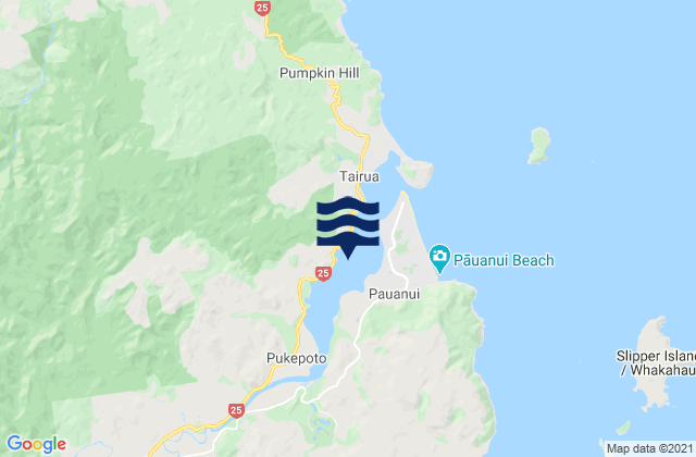 Karte der Gezeiten Tairua Harbour, New Zealand