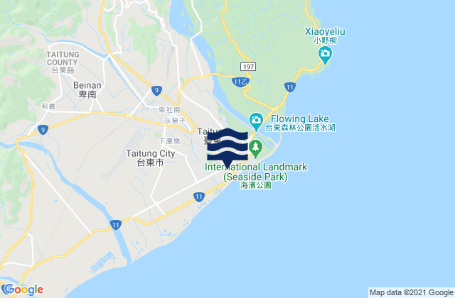 Karte der Gezeiten Taitung, Taiwan
