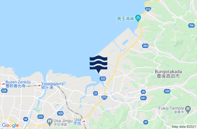 Karte der Gezeiten Takada, Japan