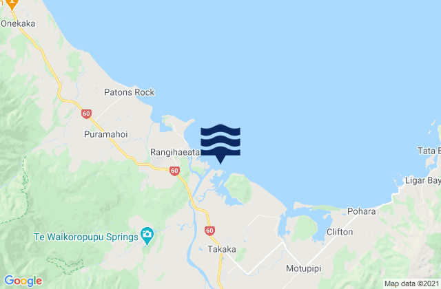 Karte der Gezeiten Takaka Golden Bay, New Zealand