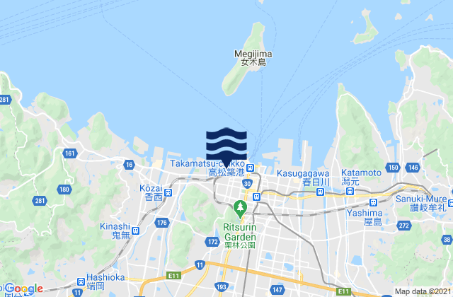 Karte der Gezeiten Takamatsu-shi, Japan