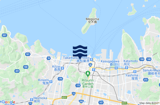 Karte der Gezeiten Takamatsu Ko, Japan
