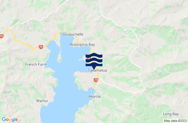 Karte der Gezeiten Takamatua Bay, New Zealand