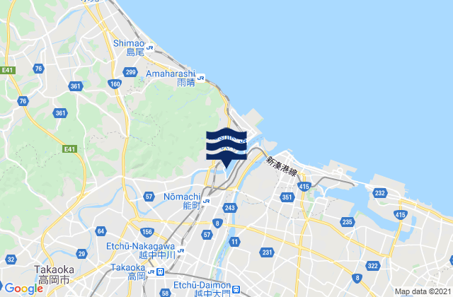 Karte der Gezeiten Takaoka Shi, Japan