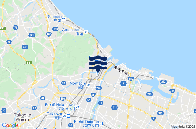 Karte der Gezeiten Takaoka, Japan