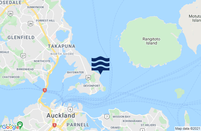 Karte der Gezeiten Takapuna Head, New Zealand