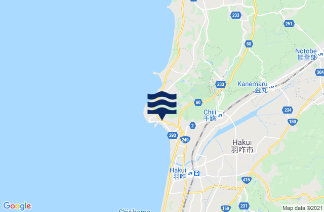Karte der Gezeiten Taki, Japan