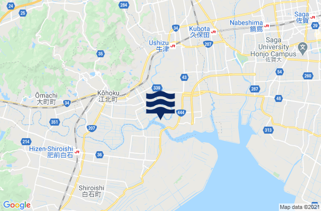 Karte der Gezeiten Taku Shi, Japan