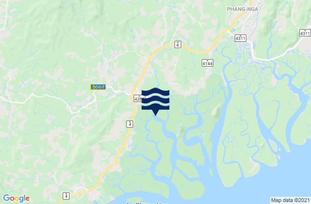 Karte der Gezeiten Takua Thung, Thailand