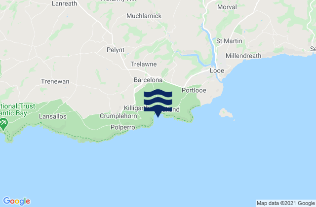 Karte der Gezeiten Talland Bay Beach, United Kingdom