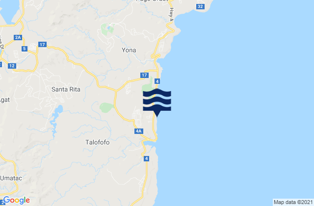 Karte der Gezeiten Talofofo Municipality, Guam