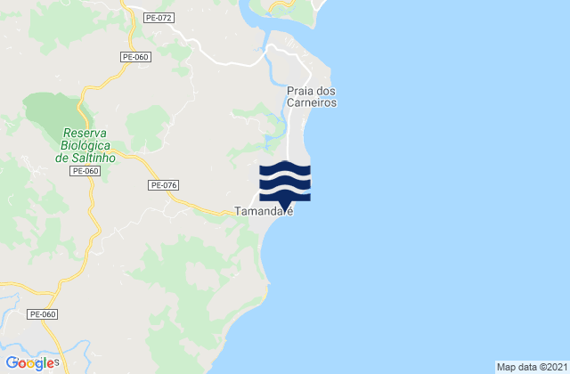Karte der Gezeiten Tamandaré, Brazil
