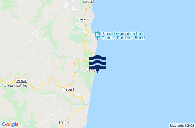 Karte der Gezeiten Tambaba, Brazil