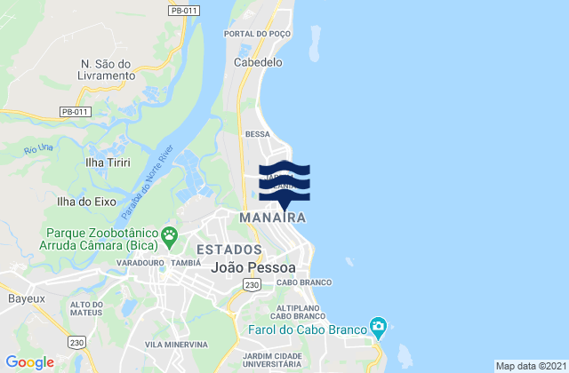 Karte der Gezeiten Tambau, Brazil