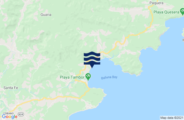 Karte der Gezeiten Tambor Beach, Costa Rica