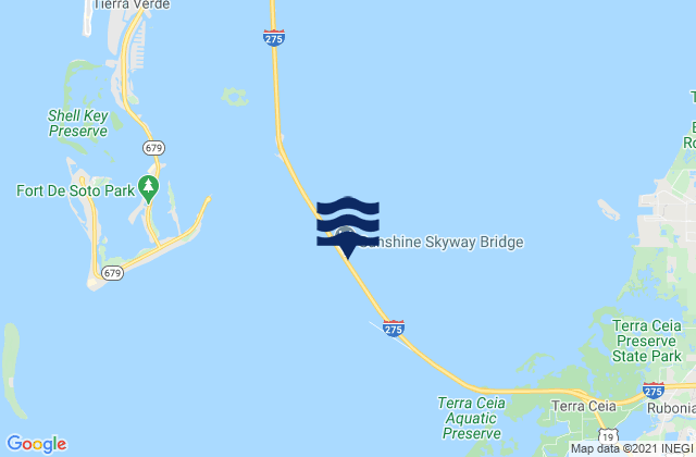 Karte der Gezeiten Tampa Bay (Sunshine Skyway Bridge), United States