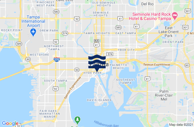 Karte der Gezeiten Tampa, United States