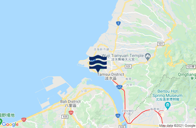 Karte der Gezeiten Tan-shui Kang, Taiwan