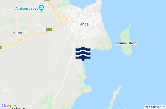 Karte der Gezeiten Tanga, Tanzania