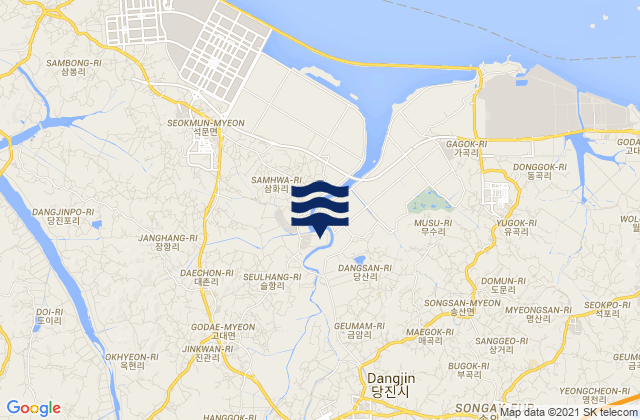 Karte der Gezeiten Tangjin, South Korea