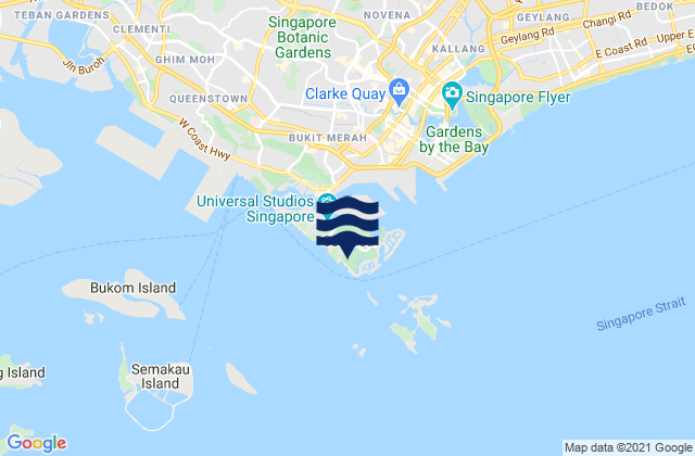 Karte der Gezeiten Tanjong Beach, Singapore