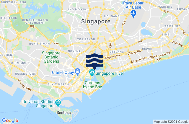 Karte der Gezeiten Tanjong Rhu, Singapore