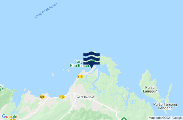 Karte der Gezeiten Tanjung Rhu Beach, Malaysia