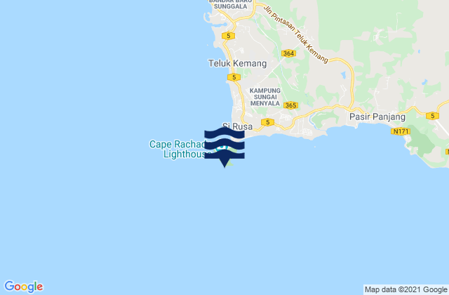 Karte der Gezeiten Tanjung Tuan, Malaysia