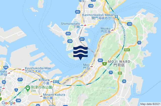 Karte der Gezeiten Tanokubicho, Japan