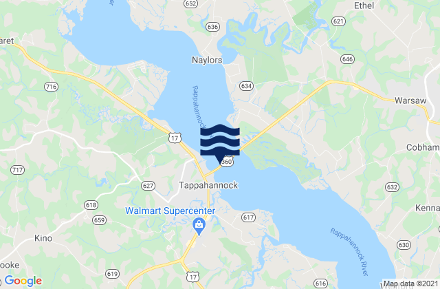 Karte der Gezeiten Tappahannock Bridge, United States