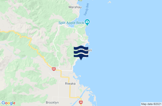 Karte der Gezeiten Tapu Bay, New Zealand