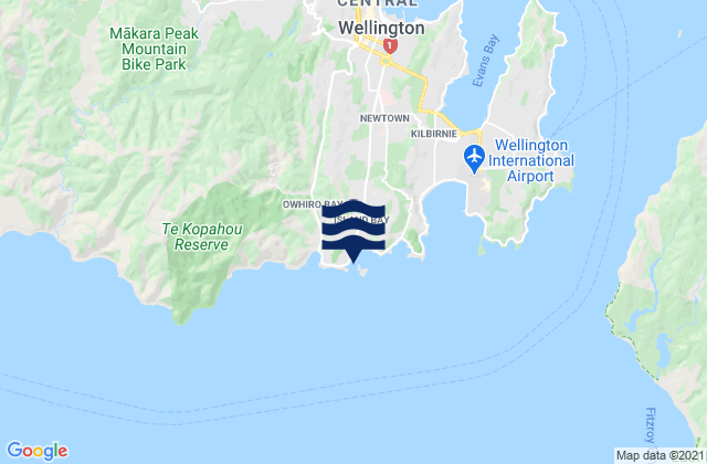 Karte der Gezeiten Taputeranga Island, New Zealand