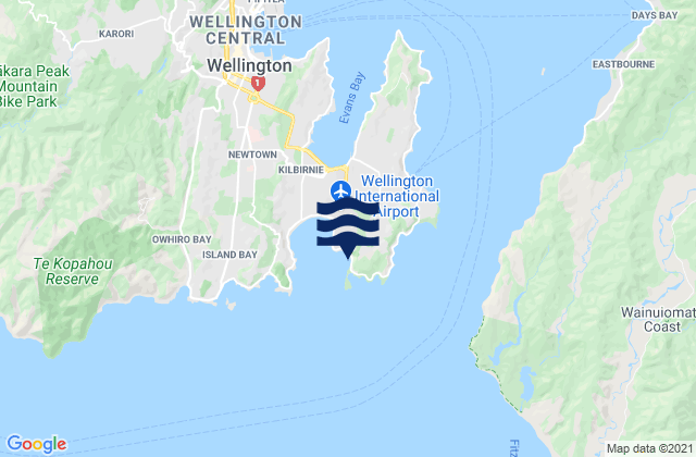 Karte der Gezeiten Tarakena Bay, New Zealand
