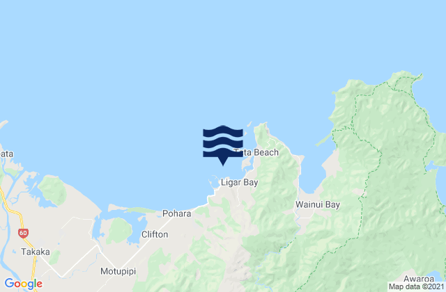 Karte der Gezeiten Tarakohe, New Zealand