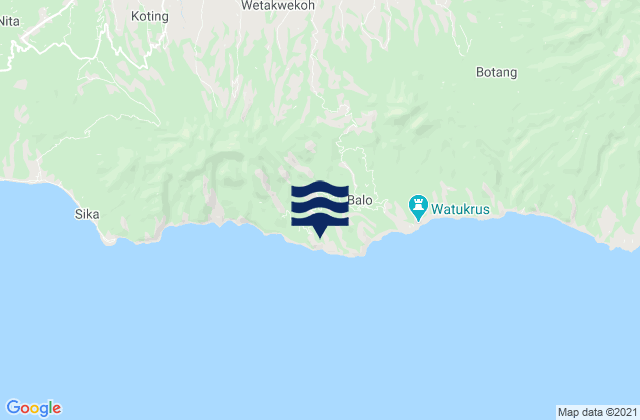 Karte der Gezeiten Taranggatar, Indonesia