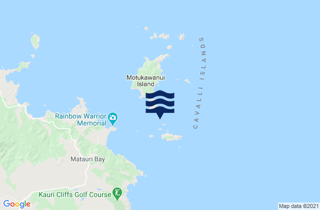 Karte der Gezeiten Tarawera Island, New Zealand