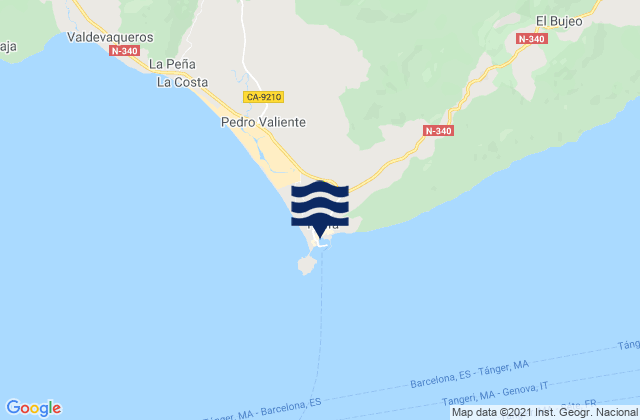 Karte der Gezeiten Tarifa Port, Spain