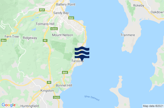 Karte der Gezeiten Taroona, Australia