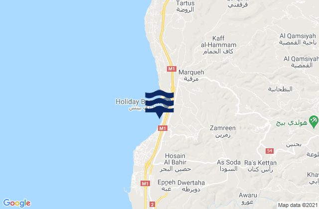 Karte der Gezeiten Tartus Governorate, Syria