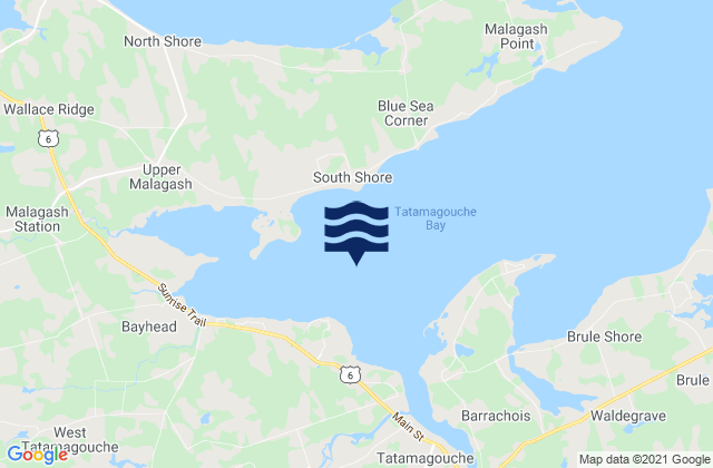 Karte der Gezeiten Tatamagouche Bay, Canada