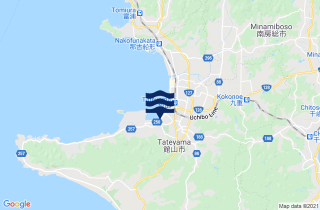 Karte der Gezeiten Tateyama-shi, Japan