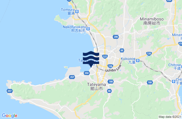 Karte der Gezeiten Tateyama, Japan