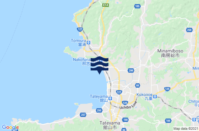 Karte der Gezeiten Tateyama Wan, Japan